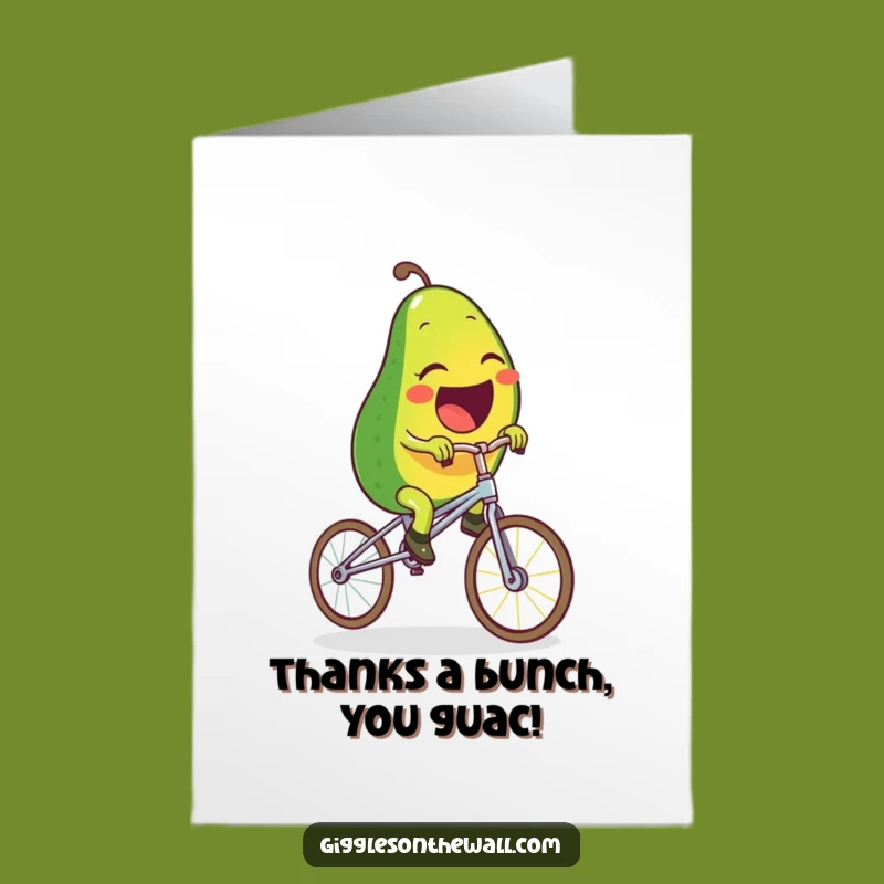 Funny Free Printable Thank You Card: Avocado Spaghetti Unicycle Gratitude Downloadable