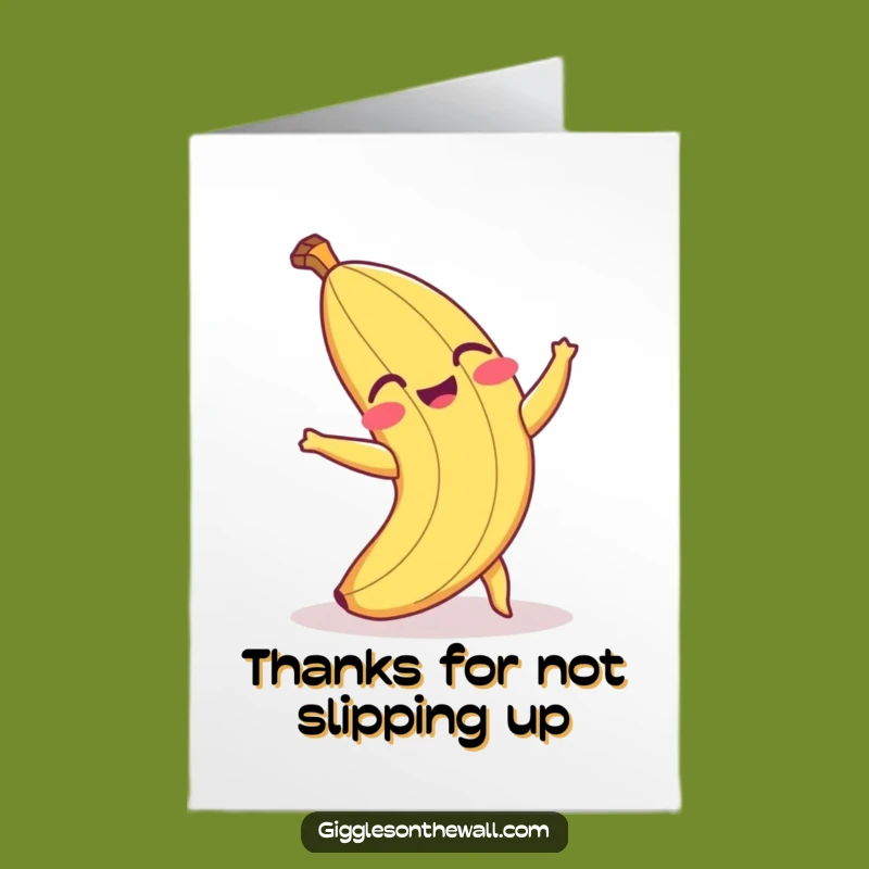 Hilarious Free Printable Thank You Card: Banana Peel Thanks - Downloadable Gift