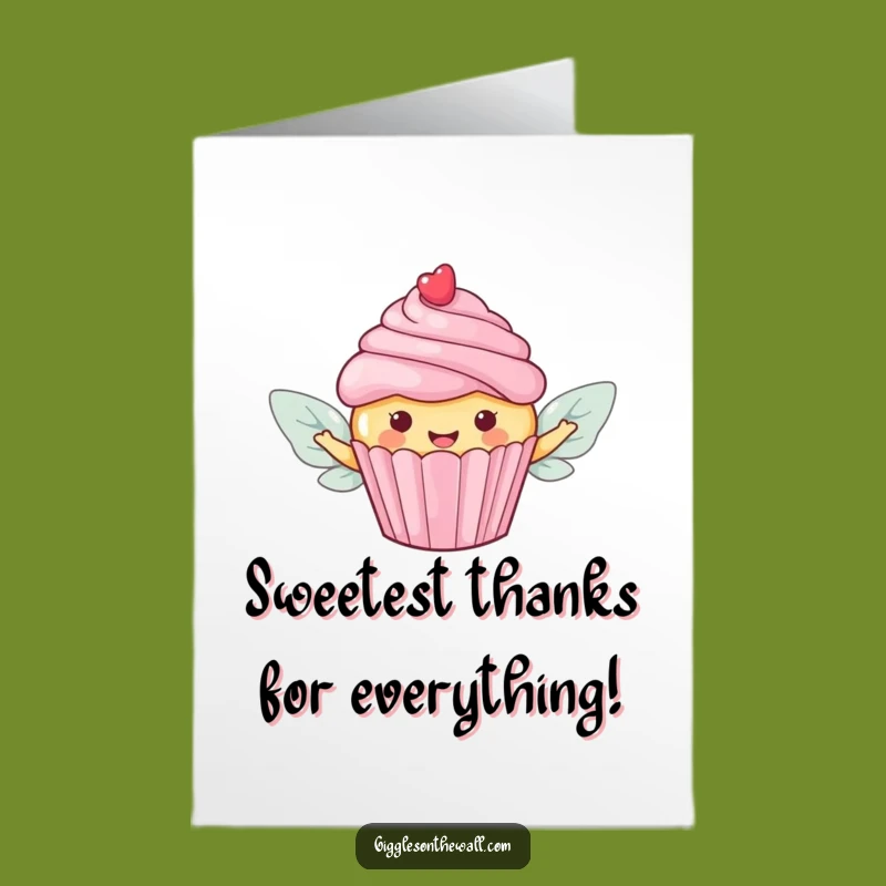 Free Printable Thank You Card: Flying Cupcake, Sweet Appreciation Expressed