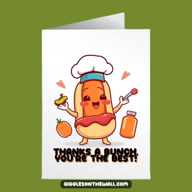 Free Printable Juggling Hot Dog Thank You Card - Gourmet DIY Downloadable Gift