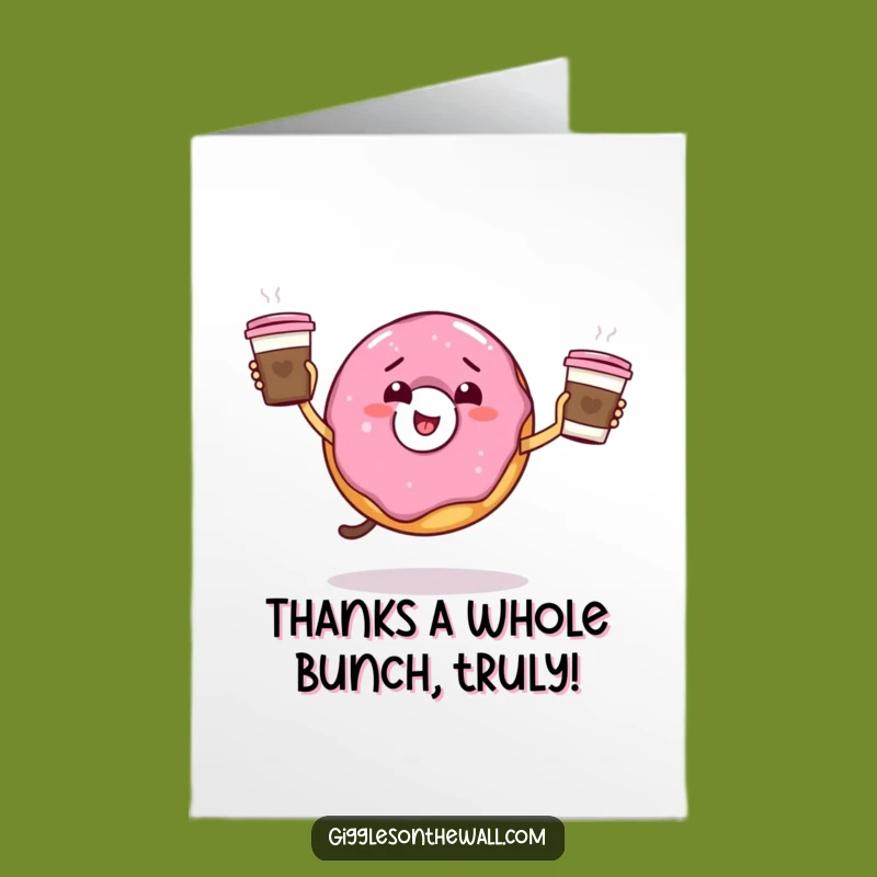 Funny Free Printable Thank You Card: Donut Juggling Coffee - Downloadable Gratitude