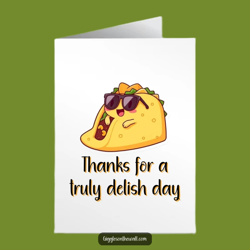 Free Printable Thank You Card: Cool Taco Thanks Lounging Downloadable