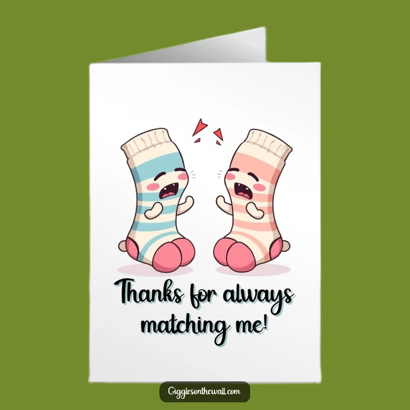 Free Printable Thank You Card: Sock Argument Gratitude - Funny Downloadable Note