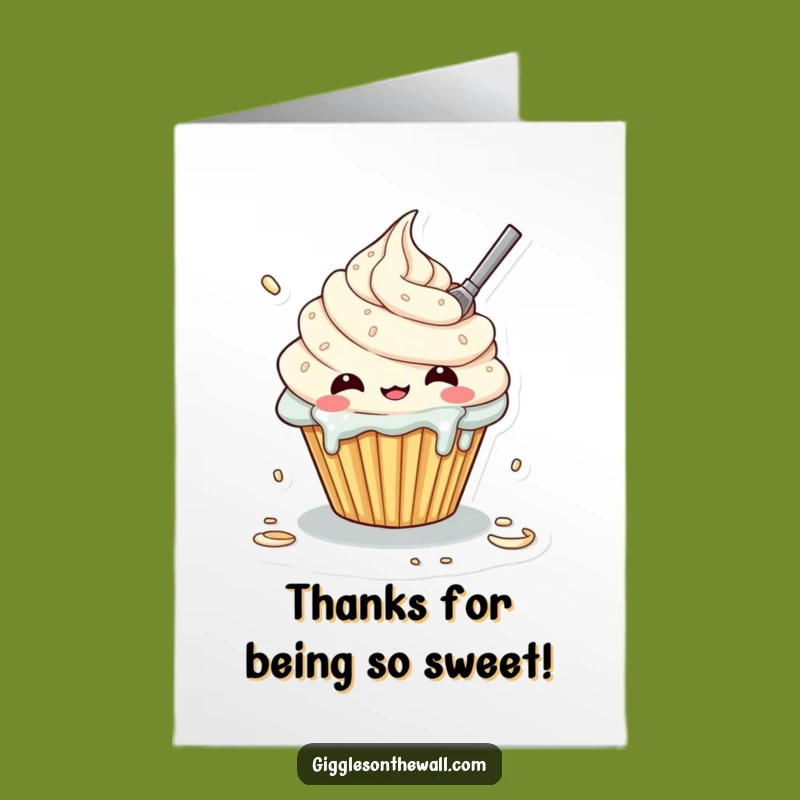 Free Printable Thank You Card: Frosting Fail Cupcake - Messy & Funny Downloadable!