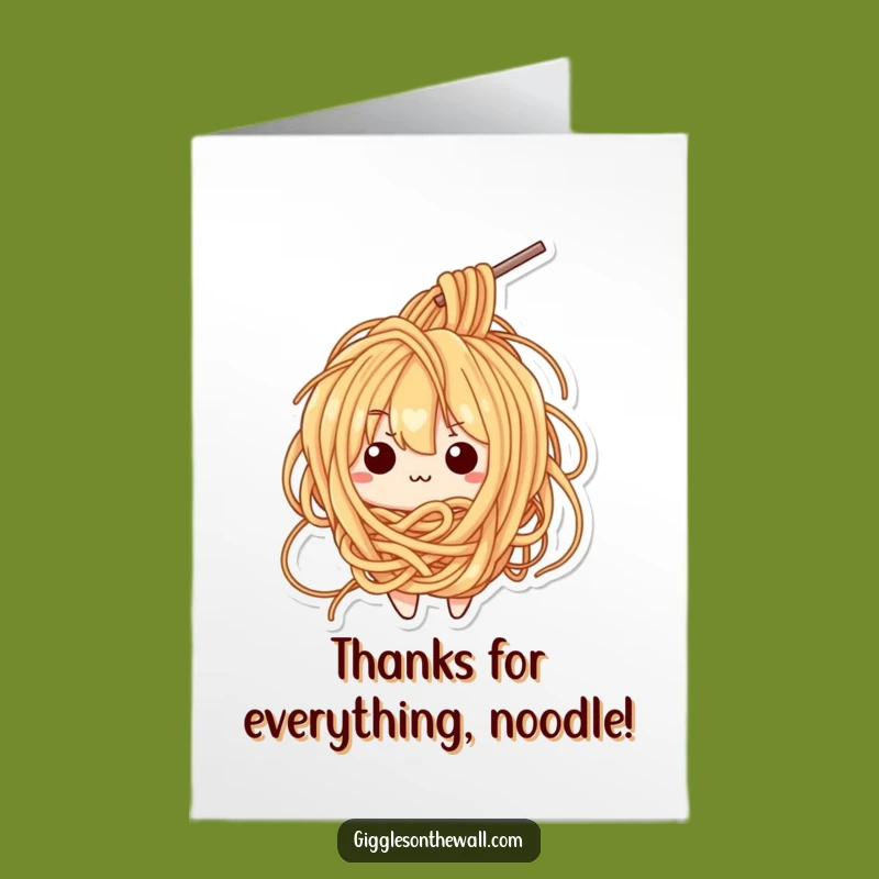 Free Printable Thank You Card: Tangled Ramen - Humorous Bewildered Thanks!