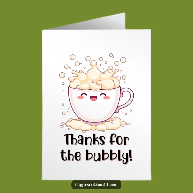 Free Printable Thank You Card: Bubble Teacup, Splashy Thanks, Funny Downloadable Gift