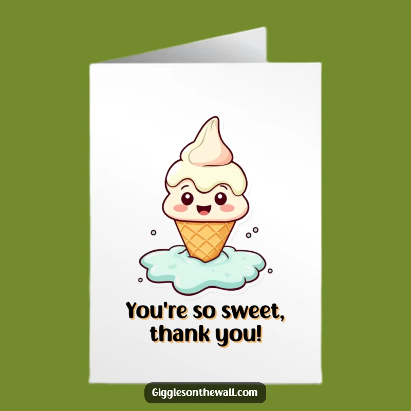 Free Printable Melting Ice Cream Thank You Card - Sweet DIY Downloadable Gift