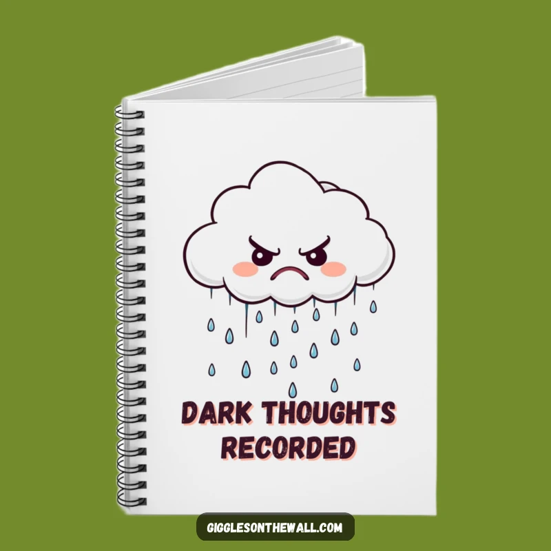 Funny Grumpy Cloud Notebook - Jot Down Gloomy Thoughts with Tiny Disgruntled Drops