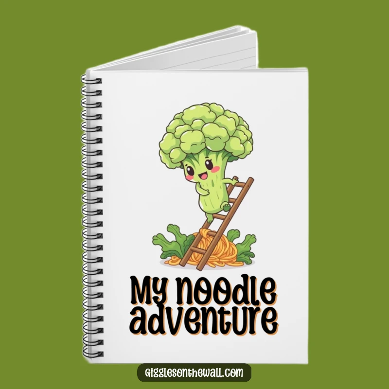 Funny Broccoli Noodle Ladder Notebook: Jot Down Your Healthy Goals