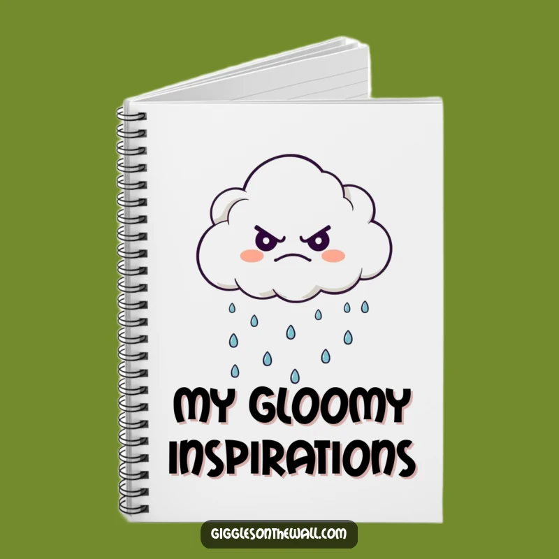 Funny Grumpy Cloud Notebook - Witty Journal for Thoughts & Raindrops Gift