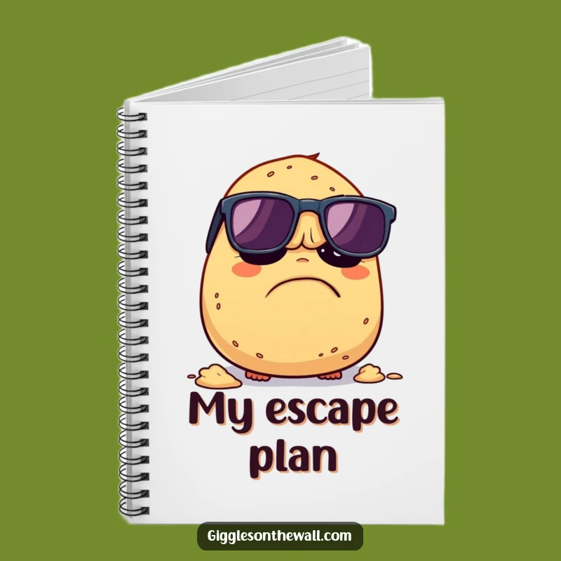 Funny Grumpy Potato Notebook: Jot Down Thoughts with Escapist Flair
