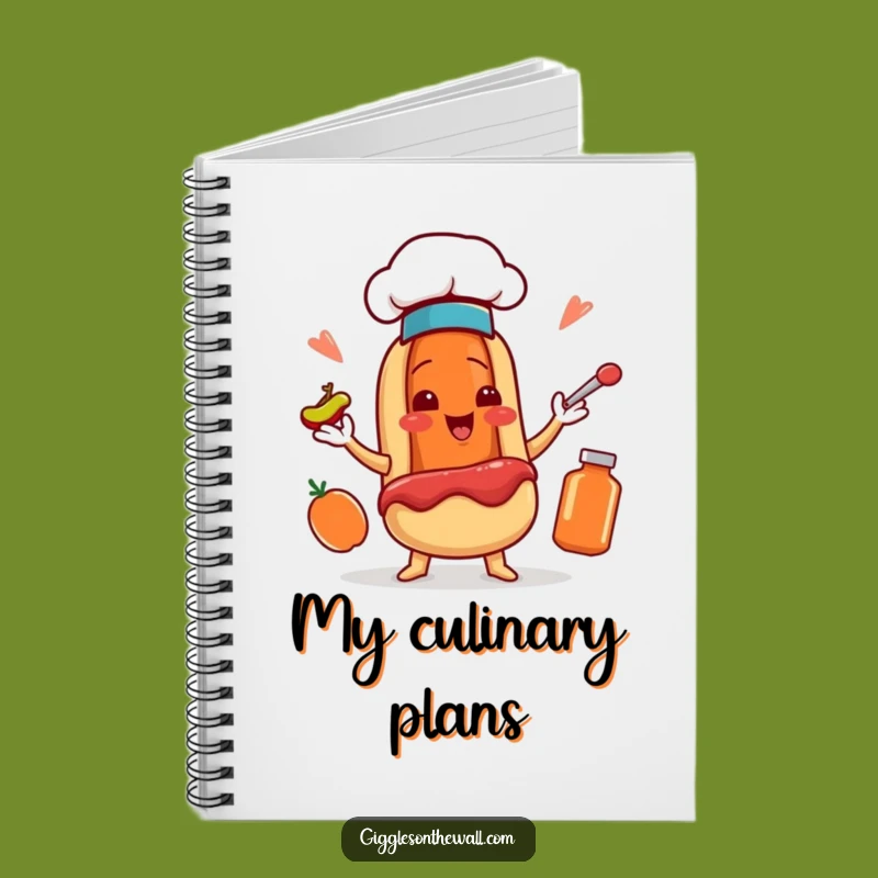 Funny Hot Dog Chef Notebook: Juggling Condiments Journal Gift