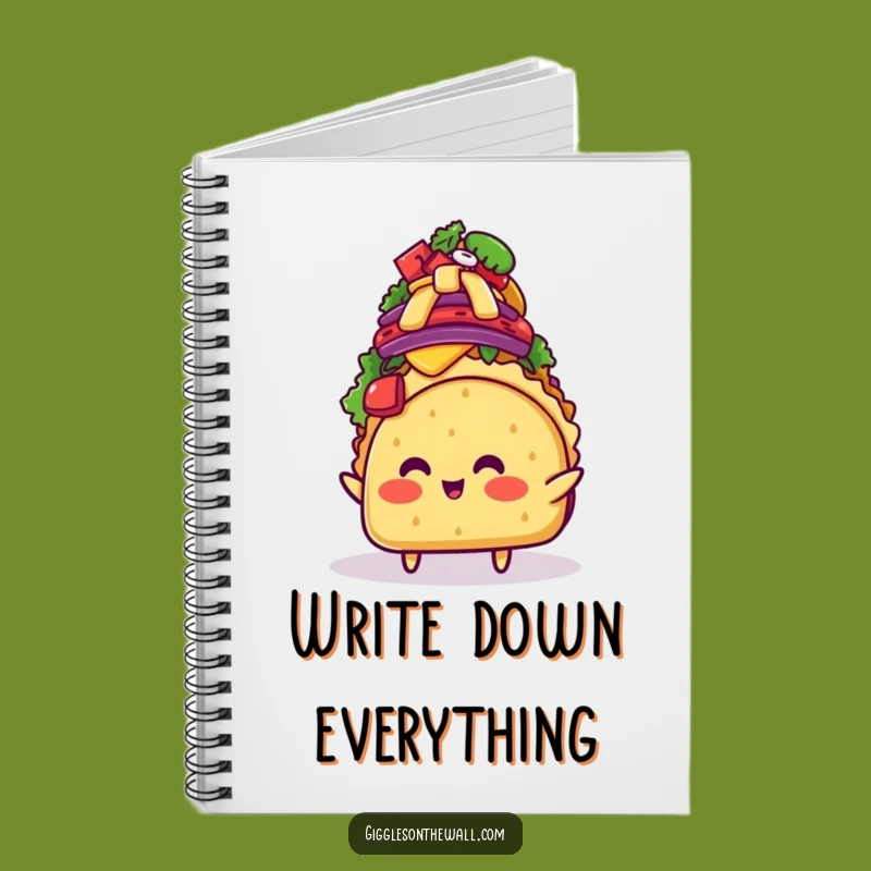 Funny Taco Topping Balance Notebook: Blushing Character Journal, Gift