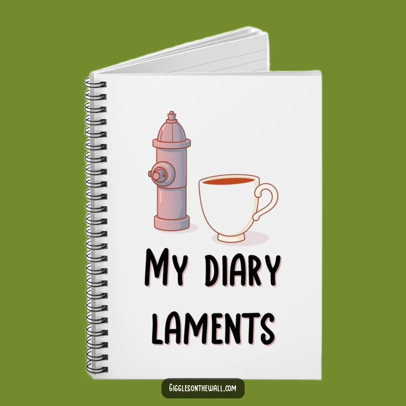 Funny Teacup Notebook - Jot Down Ideas with a Hydrant Hug