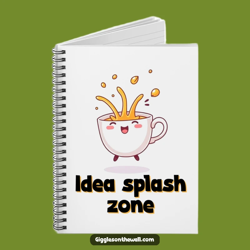 Funny Dancing Teacup Spill Notebook: Comical Flourish Pages, Humorous Journal Gift for Writers