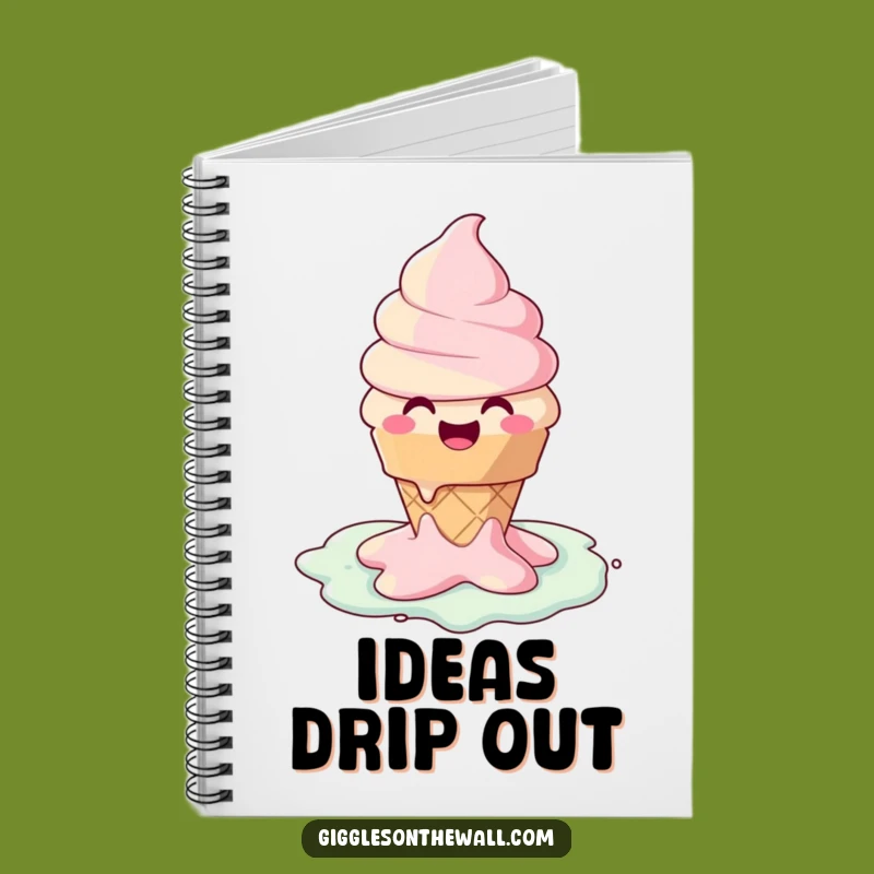 Funny Melting Ice Cream Notebook - Jot Down Joyful, Melty Thoughts!