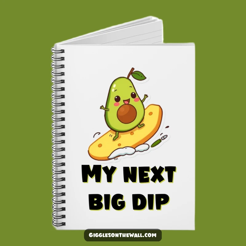 Funny Avocado Surfer Notebook: Cute Character Chip, Journal Gift