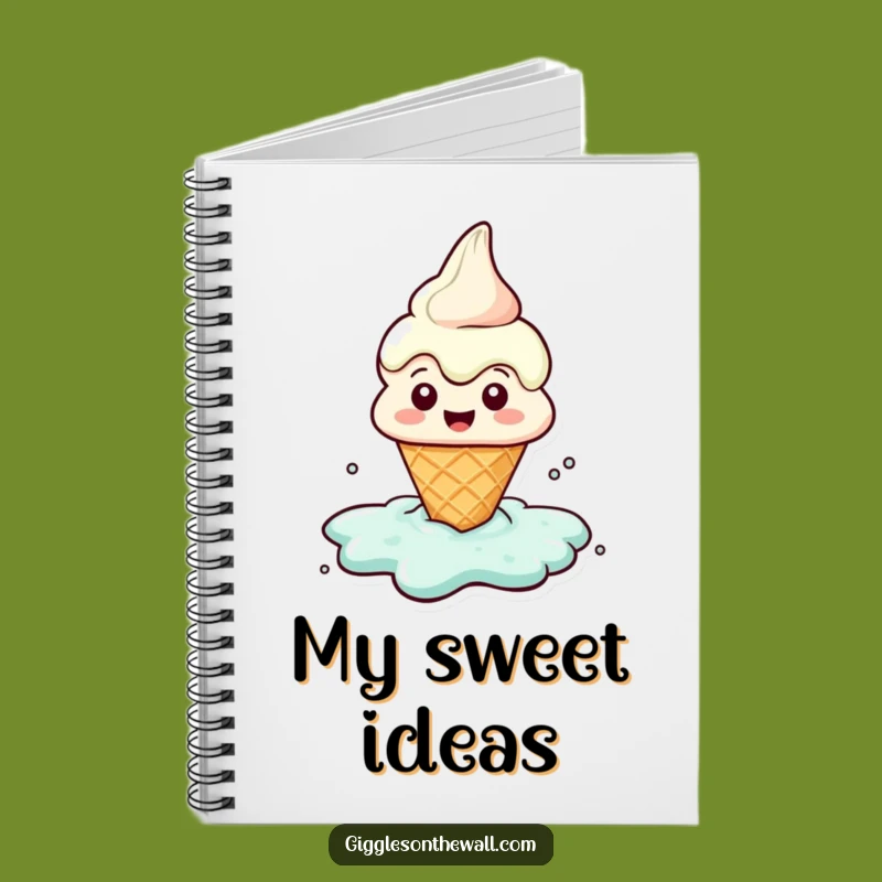 Funny Melting Ice Cream Notebook: Puddle Character Journal Gift