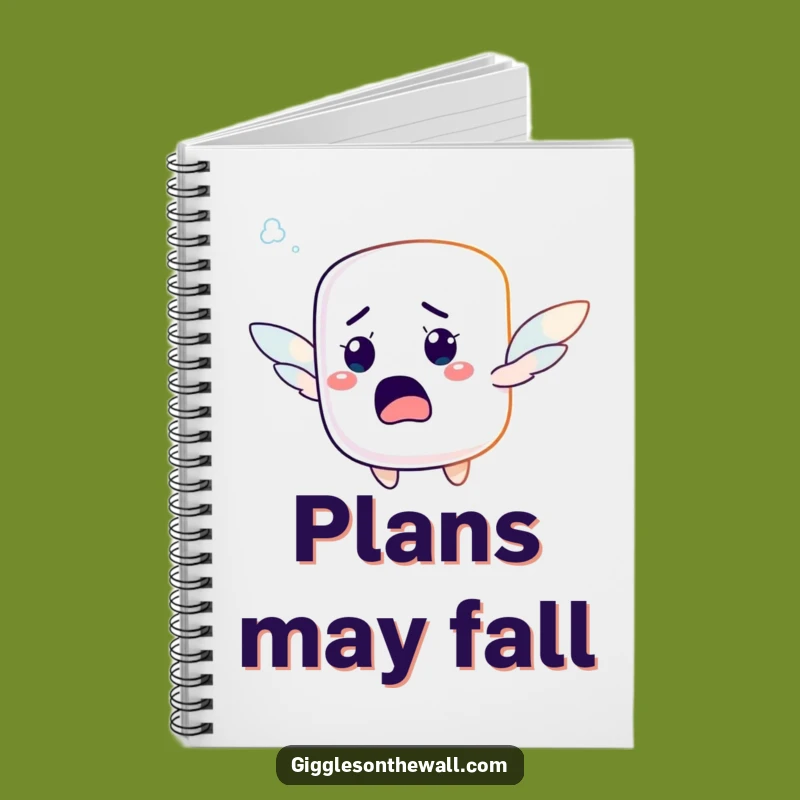 Funny Startled Marshmallow Notebook - Capture Your Flying Thoughts!