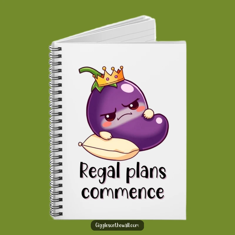 Funny Grumpy Eggplant Notebook: Jot Down Ideas with Royal Sass