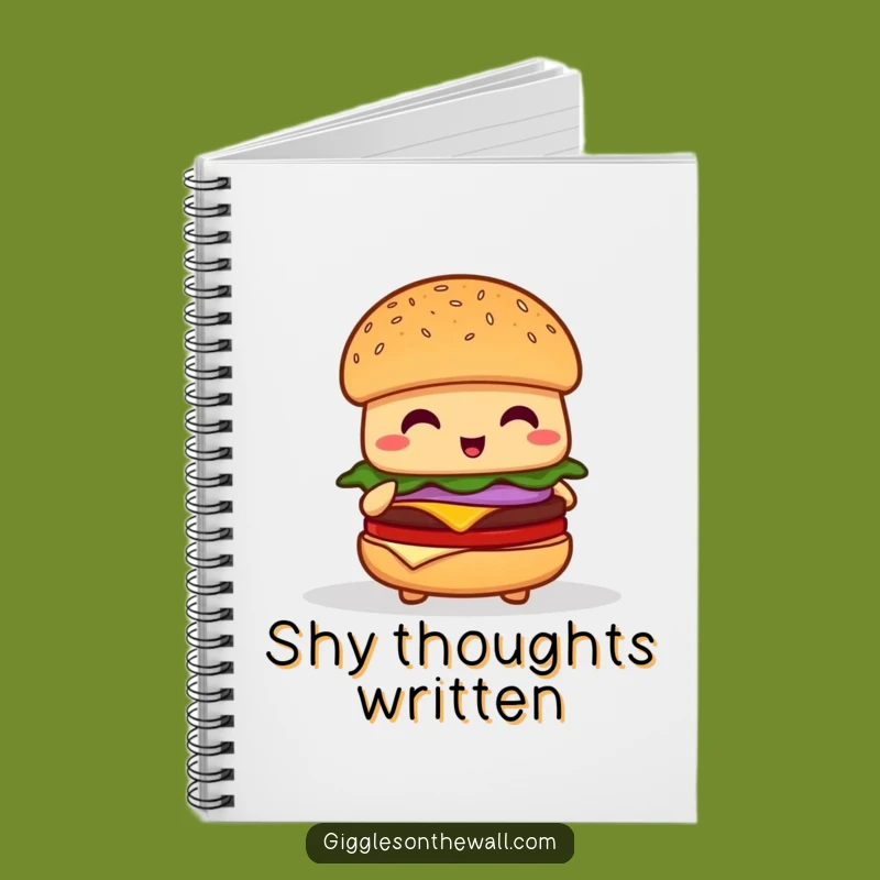 Funny Shy Hamburger Notebook - Jot Down Thoughts with Burger Speech Anxiety