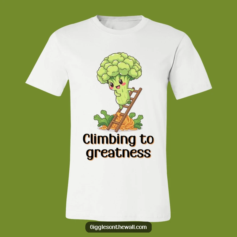 Funny Broccoli Noodle Ladder Shirt: Conquer Your Goals in Style