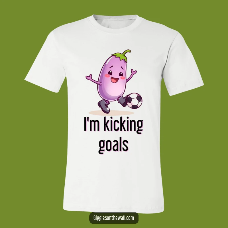 Funny Football Eggplant T-Shirt: Kick It In Boots, The Ultimate Funny Gift for Athletes!
