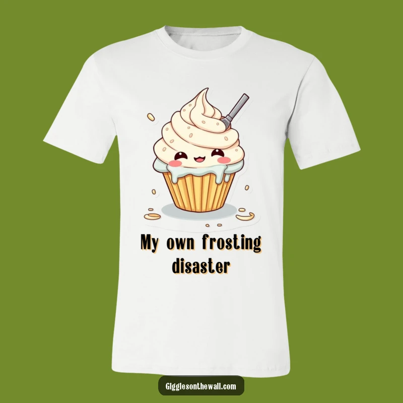 Funny Frosting Fail T-Shirt - Messy Cupcake Character Shirt - Ideal Funny Gift