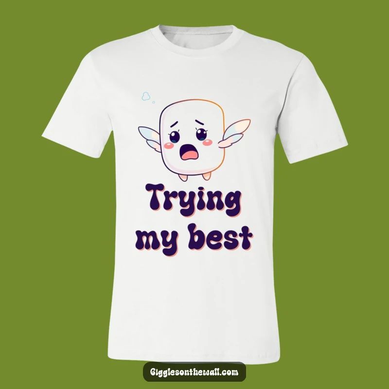 Funny Startled Marshmallow Tee - Wear Your Ambitions (Hilariously)!