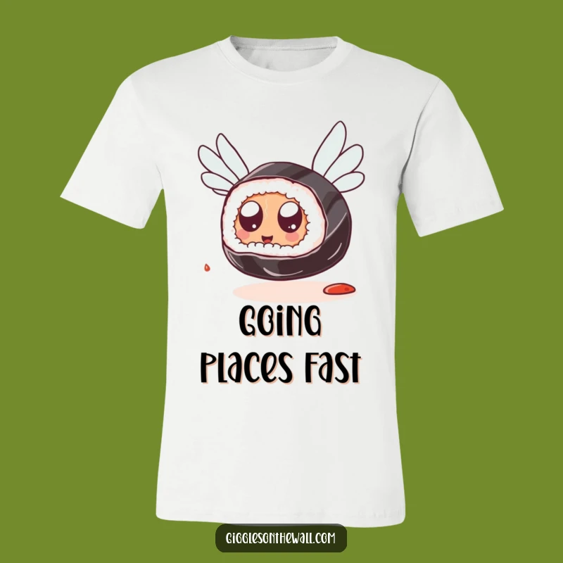 Funny Sushi Flying T-Shirt: Googly Eyes Dream Big, Quirky Funny Gift