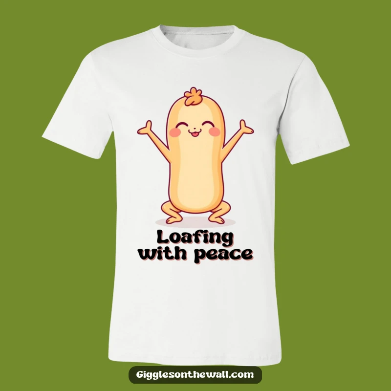 Funny Cheerful Baguette Yoga T-Shirt - Hilarious & Zen Foodie Apparel