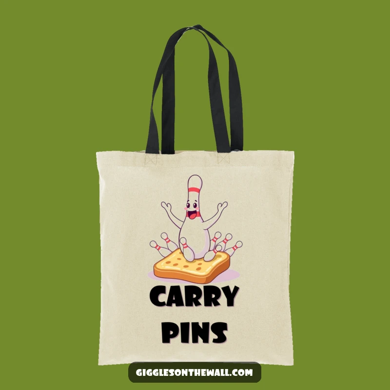 Funny Bowling Pin Tote Bag: Juggling Mishap Carry-All, Perfect Humorous Gift