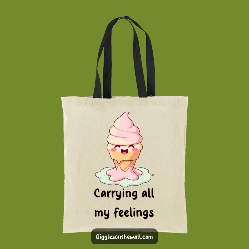Funny Melting Ice Cream Tote Bag - Carry Your Joy, Hilariously!
