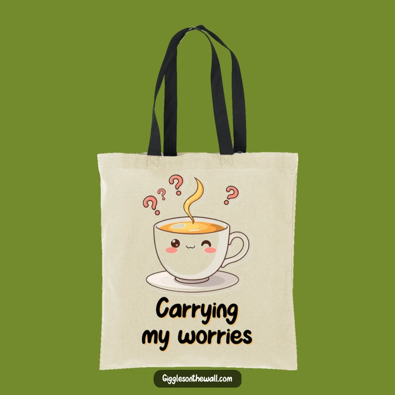 Funny Curious Teacup Tote Bag - Carry Your Questions Everywhere!