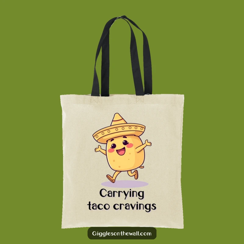 Funny Moonwalking Taco Tote Bag: Happy Sombrero Fiesta Bag, Perfect Funny Gift
