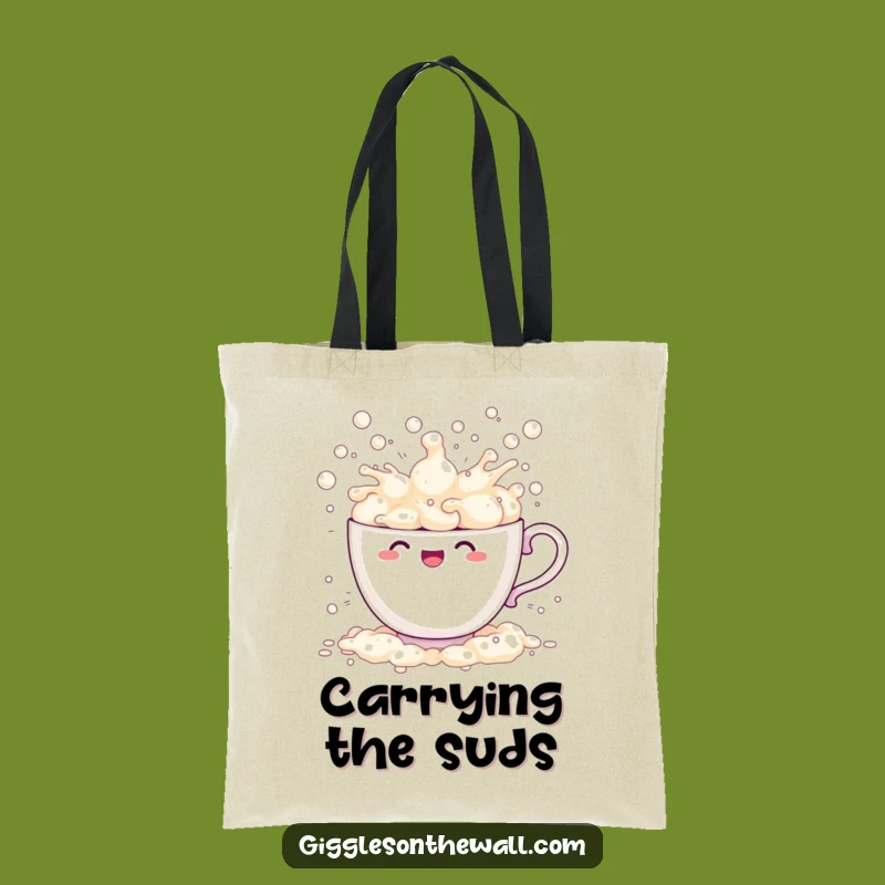Funny Teacup Bubbles Tote Bag: Carry Your Joyful Splash Everywhere!