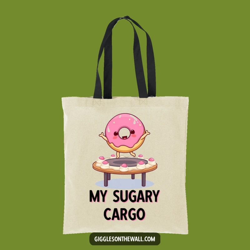 Funny Donut Bouncing Tote Bag: Playful Character, Everyday Gift
