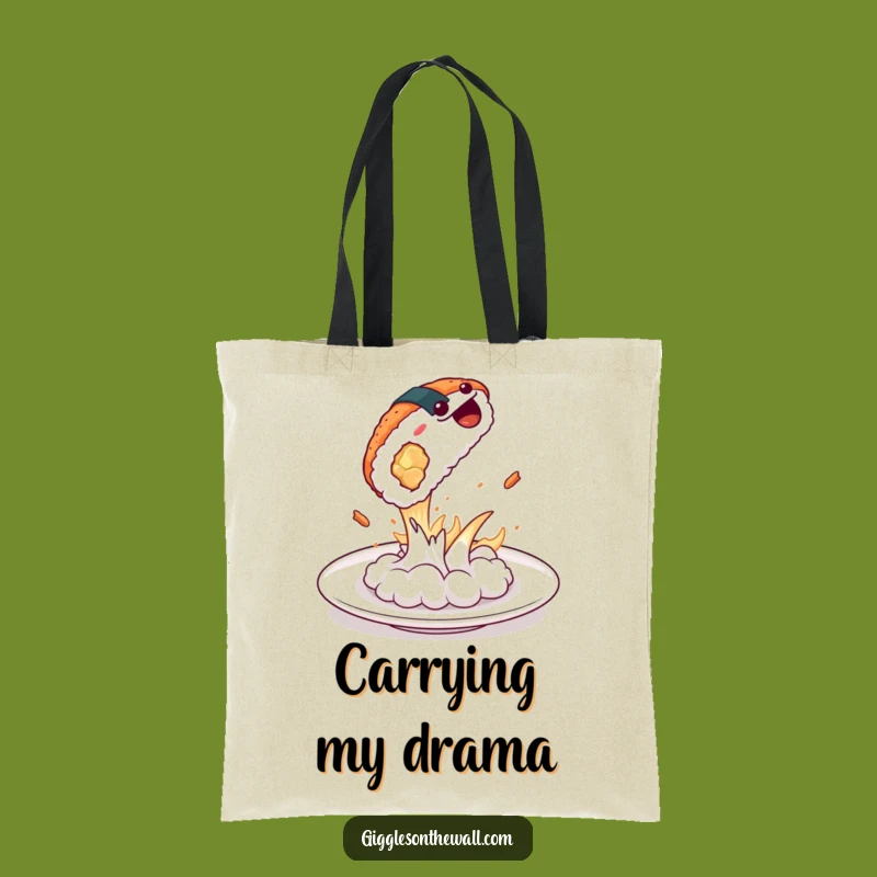 Funny Dramatic Sushi Leap Tote Bag - Stylish & Hilarious Carryall