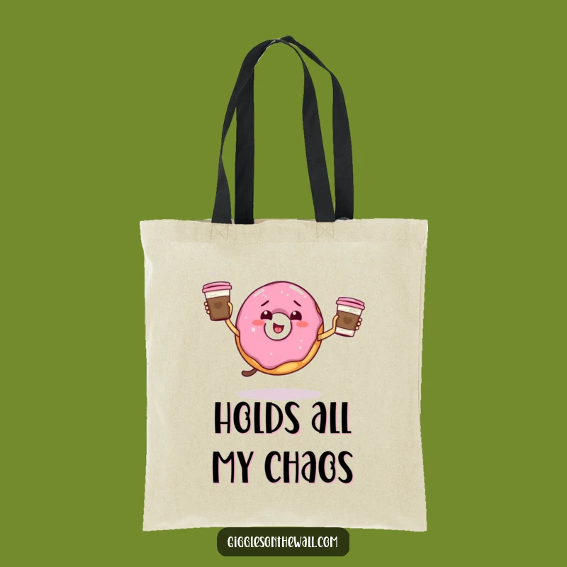 Funny Giddy Donut Juggling Tote Bag - Durable & Hilarious Carryall