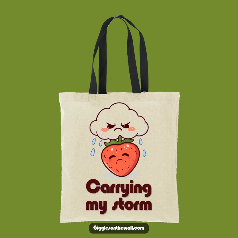 Funny Grumpy Cloud Tote Bag: Carry Your Essentials with Rainy Day Charm