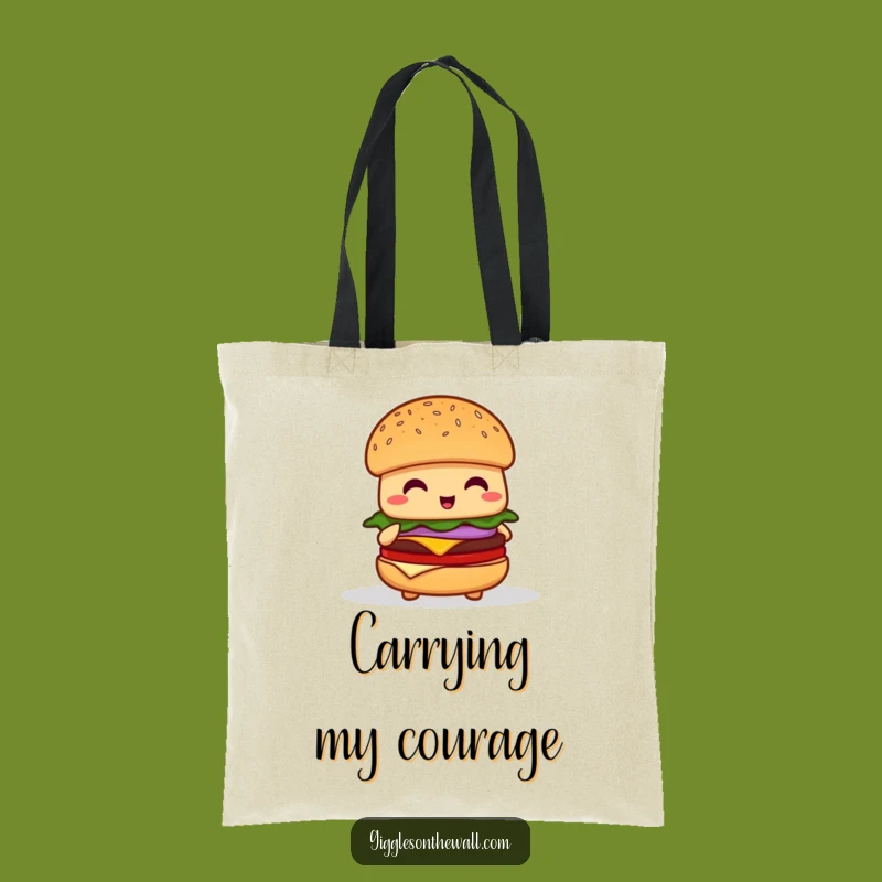 Funny Shy Hamburger Tote Bag - Carry Your Essentials with Burger Speech Fright