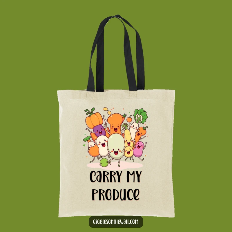 Funny Veggie Dance Tote Bag: Chaotic Sync, Practical Humor, Perfect Gift for Shoppers