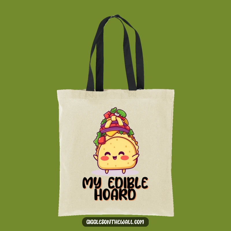 Funny Taco Topping Balance Tote Bag: Blushing Character, Practical Gift