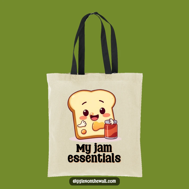 Funny Toast Selfie Tote Bag: Jam Session - Carry Your Breakfast Fun!