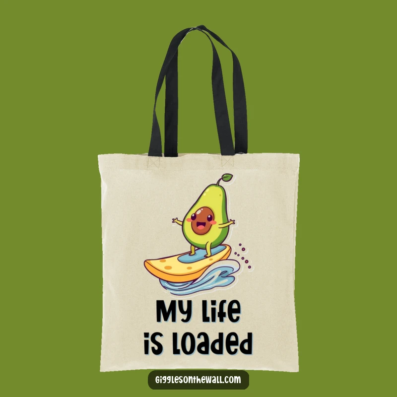 Funny Avocado Surfing Chip Tote Bag - Stylish & Comical Carryall